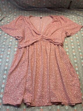 🍄Pink Floral Print Dress